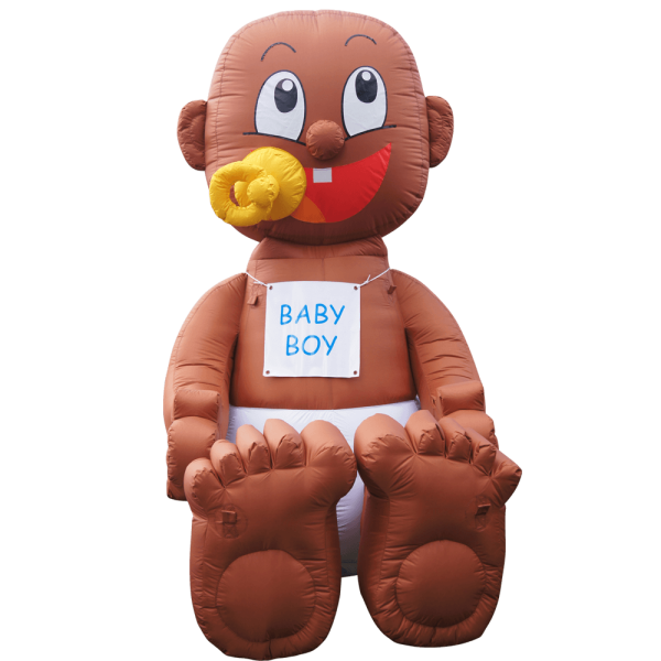 Opblaasbare Baby Classic getint 3 meter hoog met ingebouwde blower