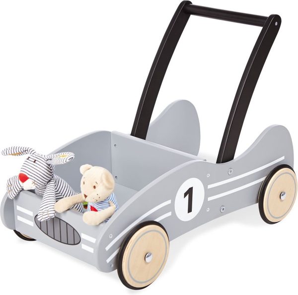 Houten Pinolino Kinder loopkar Kimi – zilver / grijs