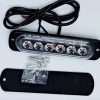 6 leds strobe - waarschuwingslicht Amber Geel - Wit 12V - 24V - Afbeelding 2