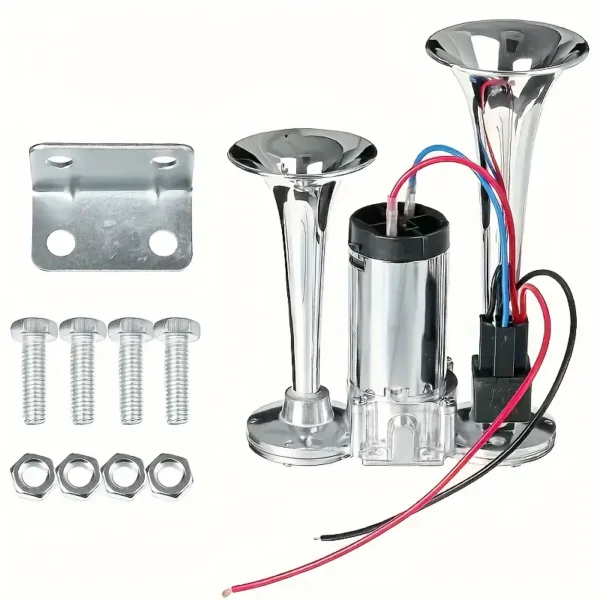 Luchthoorn 2 tonig trainhorn met compressor 12 Volt