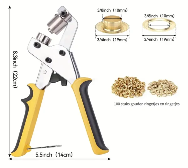 Oogtang set 3/8 Inch met 100 stuks oogjes