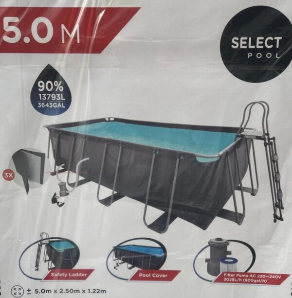 Zwembad Select Pool rechth 500x250x122 cm - incl filter - trap - afdekzeil