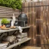 Bamboe schutting – halfrond – 90 x 180 cm – Donker - Afbeelding 2