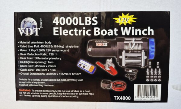 Elektrische lier 4000lbs / 1814 kg – 12 Volt