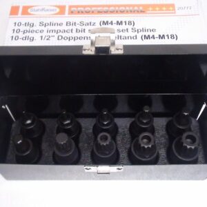 10 delige veeltand spline doppenset extra gehard 1/2"