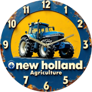 Klok Tractor 20 cm – new Holland - agri culture - trekker klok – 2D – geluidloze wandklok