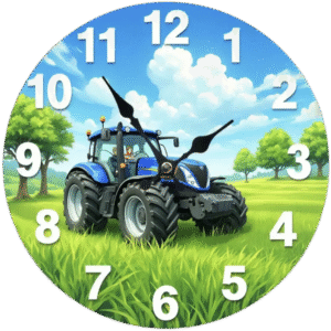 Klok Tractor 20 cm – new Holland – trekker klok – 2D – geluidloze wandklok
