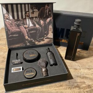 MEN3 Luxe Shaving Experience Geschenkset met gratis fles Gin (50cl) - luxe cadeauset voor de man