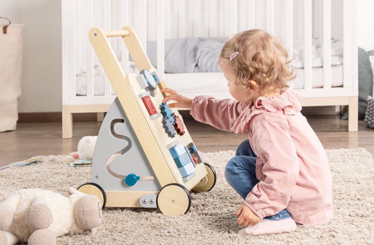 Houten babywalker - looptrainer - loopkar - Pinolino "Titus" - grijs - Afbeelding 3
