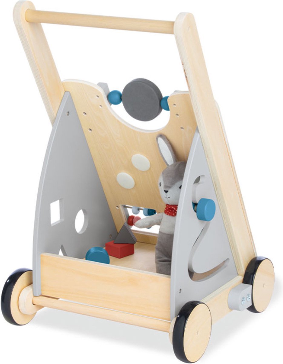 Houten babywalker - looptrainer - loopkar - Pinolino "Titus" - grijs - Afbeelding 2