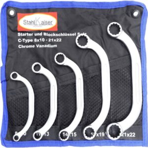 C Ringsleutelset - StahlKaiser - Verchroomd - Gehard - 8-22 mm - 5-delig
