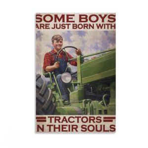 Metalen decoratie bord 30 x 20 cm ” some boys….” ( gekleurd)