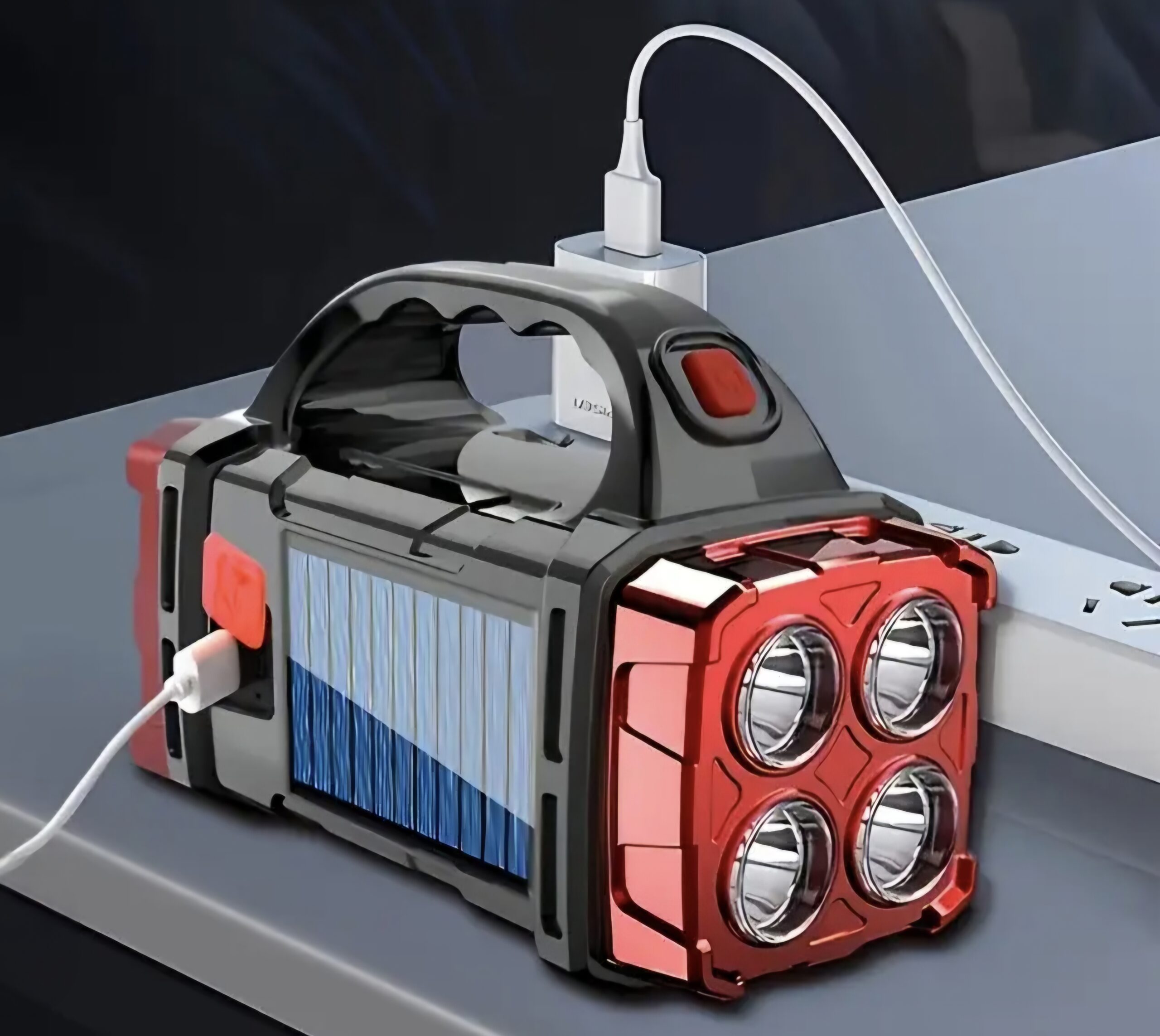 noodzaklamp 4 in 1 met powerbank op zonne energie en usb - Afbeelding 2