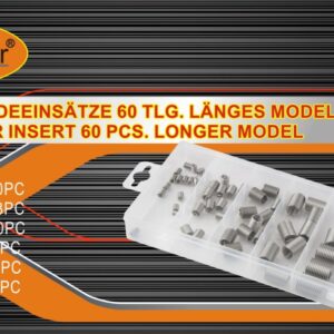 Spare schroefdraad reparatieset assortiment lange uitvoering 60-dlg.