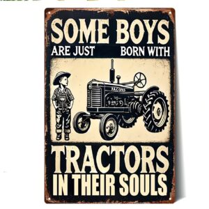 Metalen decoratie bord 30 x 20 cm ” some boys....” ( zwart /wit)