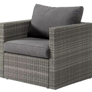 Wicker lounge fauteuil - tuinstoel- Vinci - antraciet - inclusief kussens